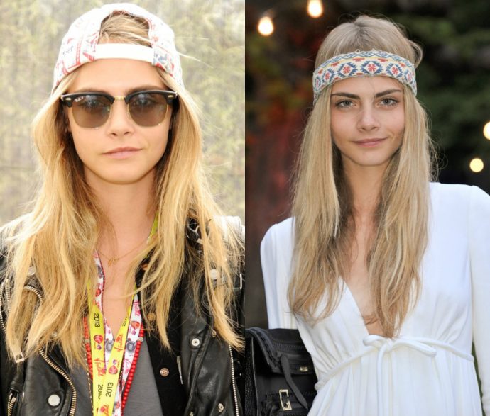 Cara Delevingne long festival hair