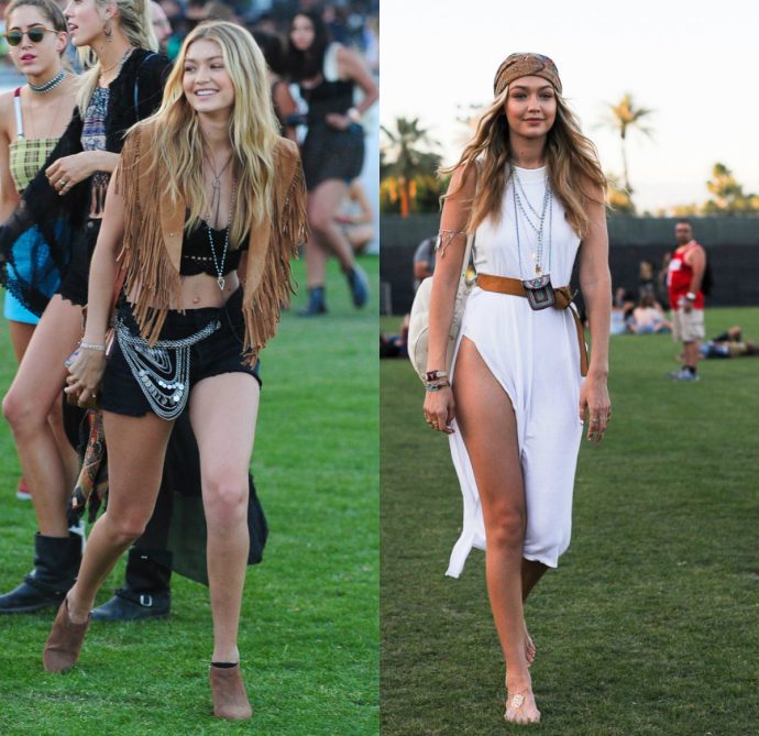 Gigi Hadid beach wavy festival hair