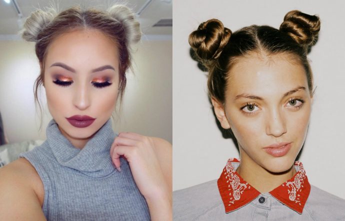 cute ox-horns bun hairstyles