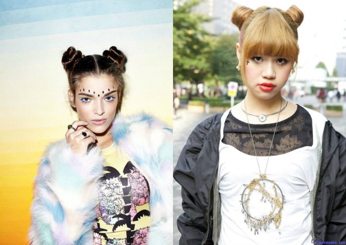 flirty two bun hair