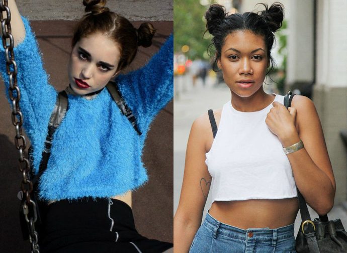 street style double buns