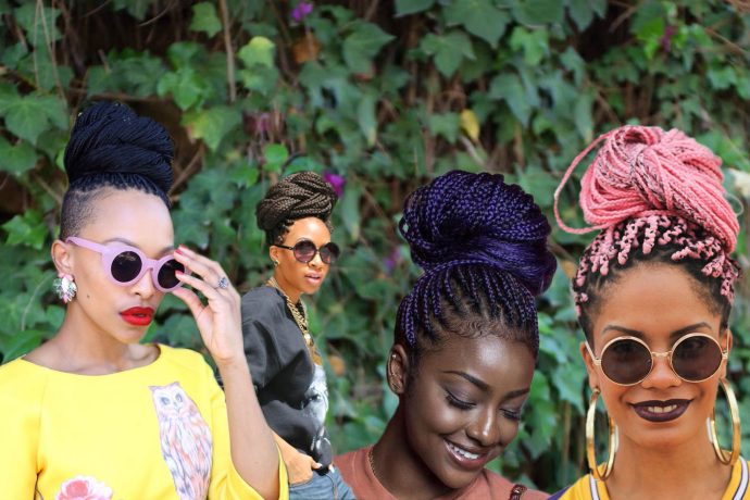Box Braids Bun Hairstyles