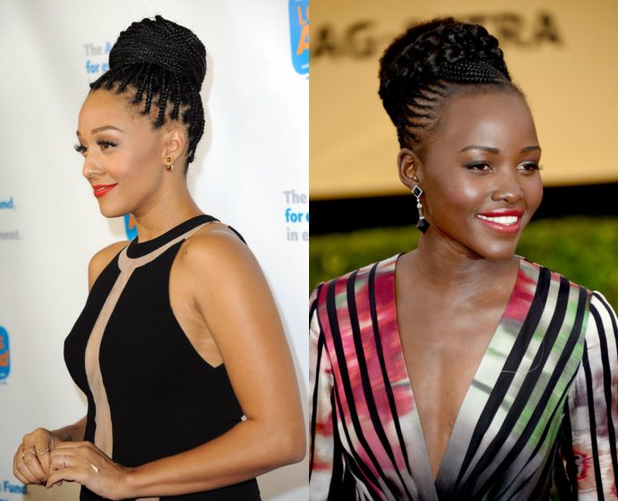 box braids buns