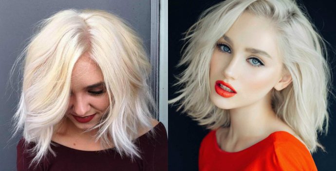 platinum blonde wavy bob