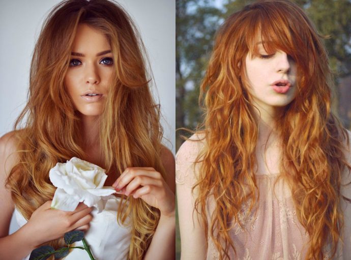 messy wavy copper hair