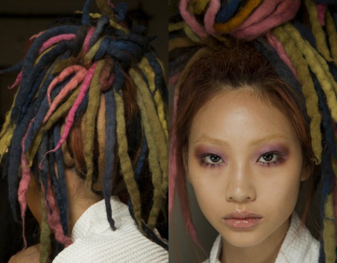 green dreads hairstyles