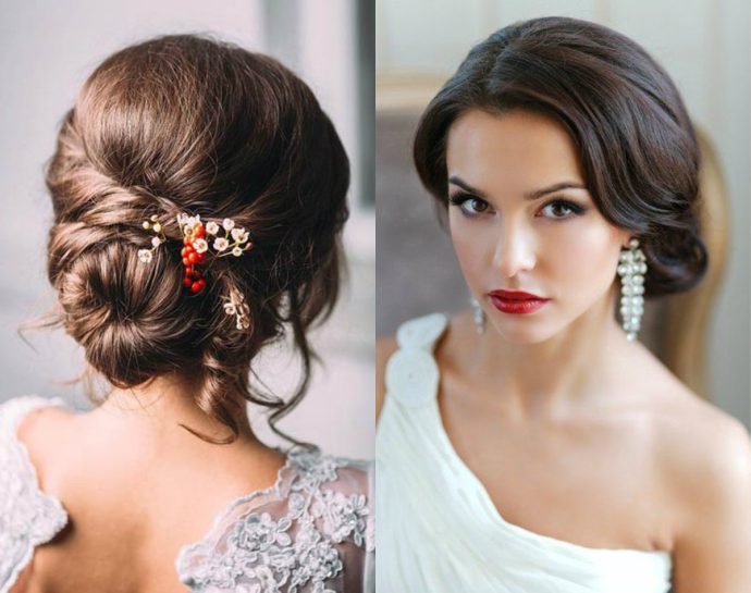 refined low buns for brides