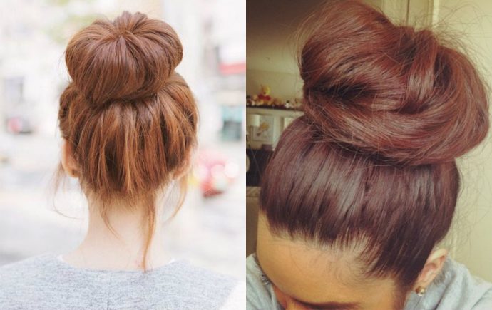 casual messy donut bun