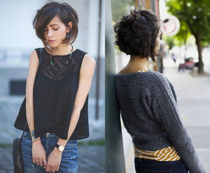 black curly bob