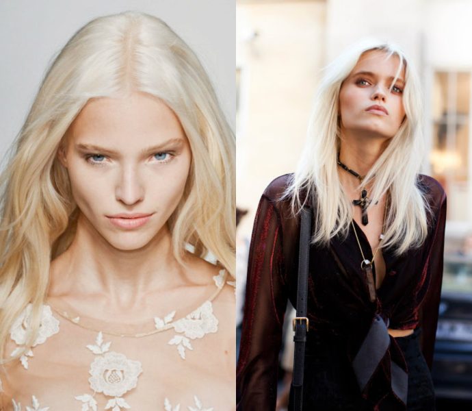 long ice blonde hair