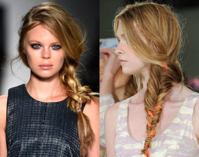 messy braids hairstyles from runways