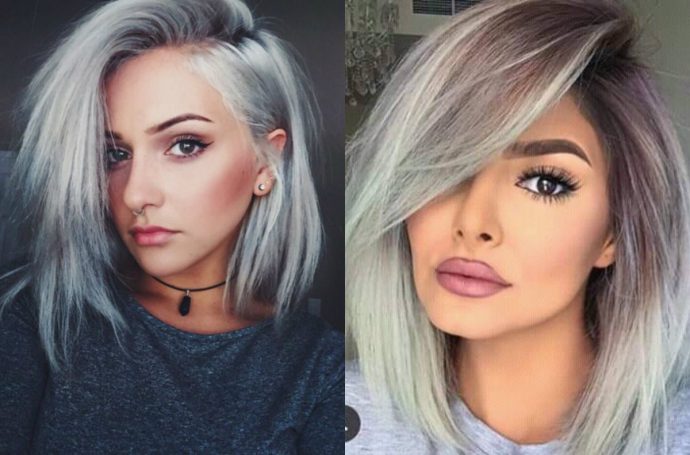 side parted silver bob hairstyles