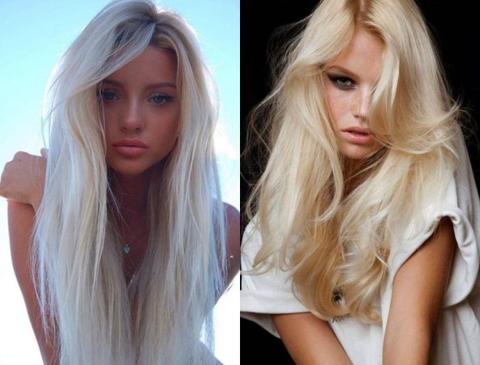 sexy platinum blonde long hair