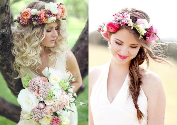 wed hair looks with flowers