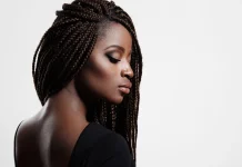 Black woman with goddess braid